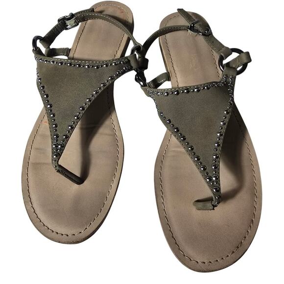 Simply Vera Wang Shoes - Simply Vera Wang Studded Brown Thong Sandal Womens Size 9